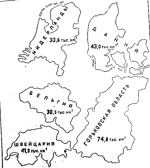 Величина Нижегородской (Горьковской) области